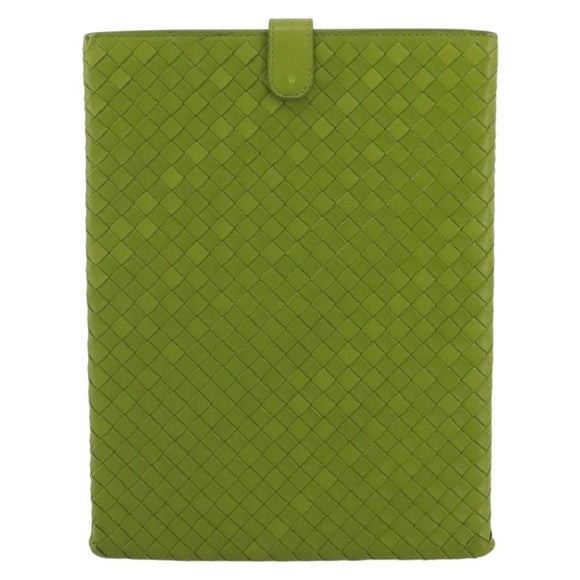 BOTTEGA VENETA INTRECCIATO iPad Case Leather Green Auth 204255