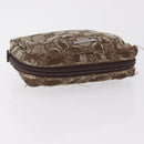 GUCCI GG Canvas Pouch Leather metal 5 Set Beige Silver black Auth 204257-5