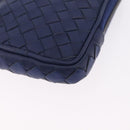 Bottega Veneta INTRECCIATO Shoulder Pouch Leather Navy 217589 Auth 204258-13