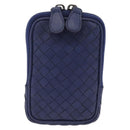 Bottega Veneta INTRECCIATO Shoulder Pouch Leather Navy 217589 Auth 204258-2