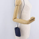 Bottega Veneta INTRECCIATO Shoulder Pouch Leather Navy 217589 Auth 204258-20