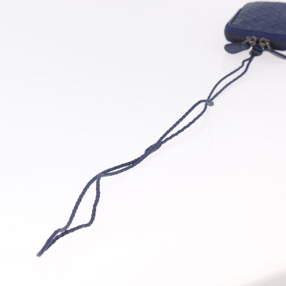 Bottega Veneta INTRECCIATO Shoulder Pouch Leather Navy 217589 Auth 204258
