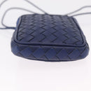 Bottega Veneta INTRECCIATO Shoulder Pouch Leather Navy 217589 Auth 204258-9