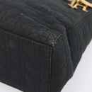Christian Dior Canage Hand Bag Canvas Black Gold Auth 204259-11