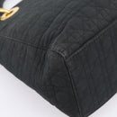 Christian Dior Canage Hand Bag Canvas Black Gold Auth 204259-12