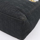 Christian Dior Canage Hand Bag Canvas Black Gold Auth 204259-13