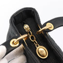Christian Dior Canage Hand Bag Canvas Black Gold Auth 204259-16