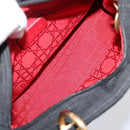 Christian Dior Canage Hand Bag Canvas Black Gold Auth 204259-18