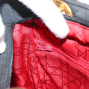 Christian Dior Canage Hand Bag Canvas Black Gold Auth 204259-21