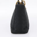 Christian Dior Canage Hand Bag Canvas Black Gold Auth 204259-4