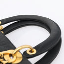 Christian Dior Canage Hand Bag Canvas Black Gold Auth 204259-8
