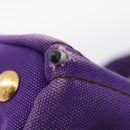 PRADA Canapa GM Tote Bag Canvas Purple Gold Auth 204261-10