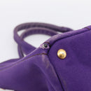 PRADA Canapa GM Tote Bag Canvas Purple Gold Auth 204261-11