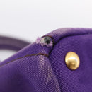 PRADA Canapa GM Tote Bag Canvas Purple Gold Auth 204261-12