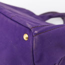 PRADA Canapa GM Tote Bag Canvas Purple Gold Auth 204261-13