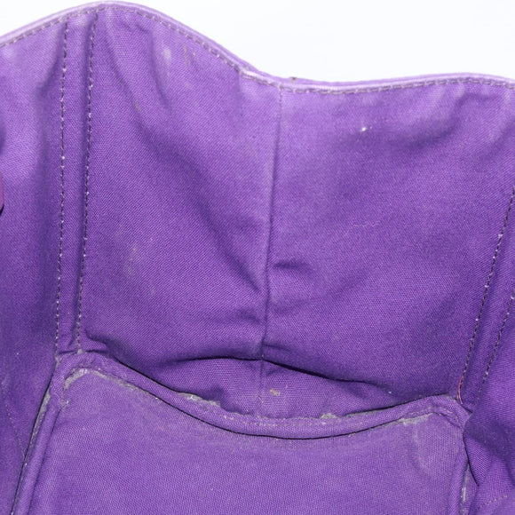 PRADA Canapa GM Tote Bag Canvas Purple Gold Auth 204261