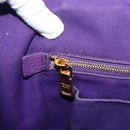PRADA Canapa GM Tote Bag Canvas Purple Gold Auth 204261-22
