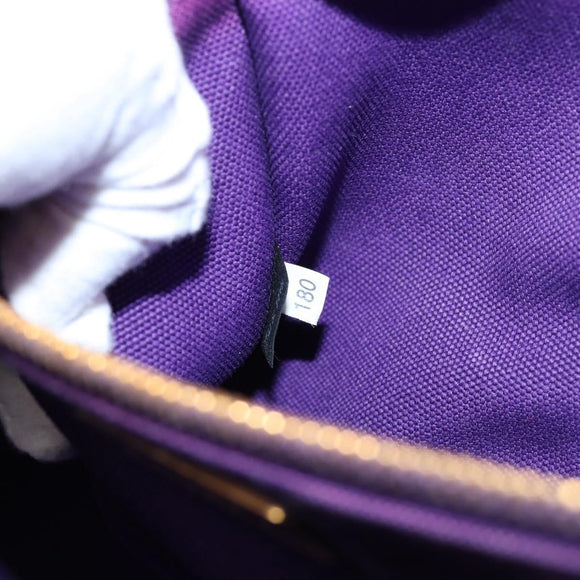 PRADA Canapa GM Tote Bag Canvas Purple Gold Auth 204261