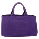PRADA Canapa GM Tote Bag Canvas Purple Gold Auth 204261-3
