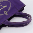 PRADA Canapa GM Tote Bag Canvas Purple Gold Auth 204261-6