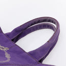 PRADA Canapa GM Tote Bag Canvas Purple Gold Auth 204261-7