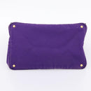 PRADA Canapa GM Tote Bag Canvas Purple Gold Auth 204261-8