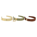 Salvatore Ferragamo Headband Nnylon metal 3 Set Beige Green gold Auth 204265-1