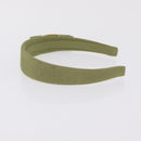Salvatore Ferragamo Headband Nnylon metal 3 Set Beige Green gold Auth 204265-11