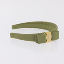 Salvatore Ferragamo Headband Nnylon metal 3 Set Beige Green gold Auth 204265-12