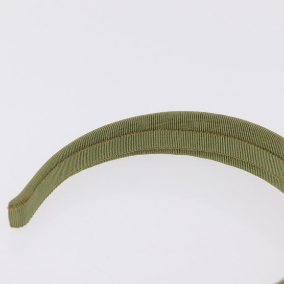 Salvatore Ferragamo Headband Nnylon metal 3 Set Beige Green gold Auth 204265