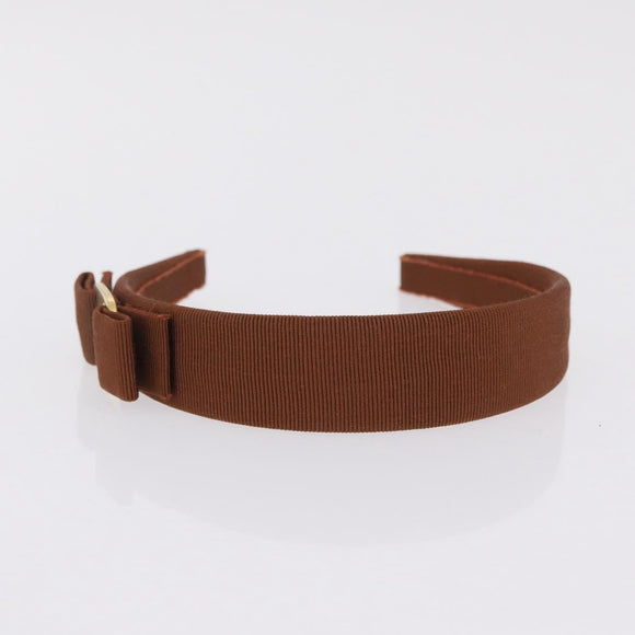 Salvatore Ferragamo Headband Nnylon metal 3 Set Beige Green gold Auth 204265
