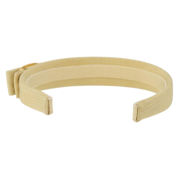 Salvatore Ferragamo Headband Nnylon metal 3 Set Beige Green gold Auth 204265