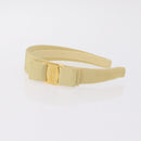 Salvatore Ferragamo Headband Nnylon metal 3 Set Beige Green gold Auth 204265-4