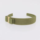 Salvatore Ferragamo Headband Nnylon metal 3 Set Beige Green gold Auth 204265-9