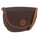 CELINE Macadam Canvas Shoulder Bag PVC Leather Brown Gold Auth 204266-1