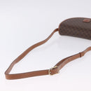 CELINE Macadam Canvas Shoulder Bag PVC Leather Brown Gold Auth 204266-10