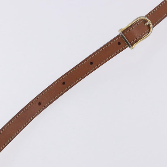 CELINE Macadam Canvas Shoulder Bag PVC Leather Brown Gold Auth 204266