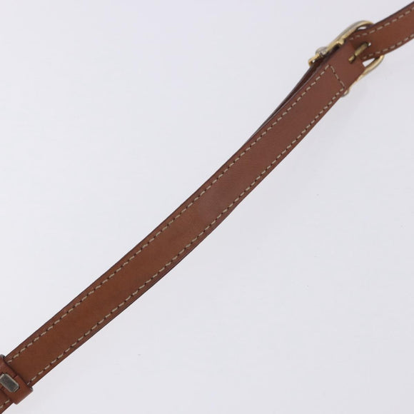 CELINE Macadam Canvas Shoulder Bag PVC Leather Brown Gold Auth 204266