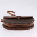 CELINE Macadam Canvas Shoulder Bag PVC Leather Brown Gold Auth 204266-7