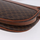 CELINE Macadam Canvas Shoulder Bag PVC Leather Brown Gold Auth 204266-20