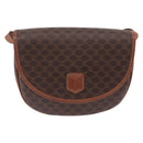 CELINE Macadam Canvas Shoulder Bag PVC Leather Brown Gold Auth 204266-13