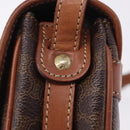 CELINE Macadam Canvas Shoulder Bag PVC Leather Brown Gold Auth 204266-23