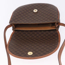 CELINE Macadam Canvas Shoulder Bag PVC Leather Brown Gold Auth 204266-24