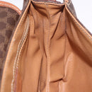 CELINE Macadam Canvas Shoulder Bag PVC Leather Brown Gold Auth 204266-28