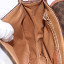 CELINE Macadam Canvas Shoulder Bag PVC Leather Brown Gold Auth 204266-29