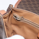 CELINE Macadam Canvas Shoulder Bag PVC Leather Brown Gold Auth 204266-30