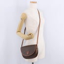 CELINE Macadam Canvas Shoulder Bag PVC Leather Brown Gold Auth 204266-32
