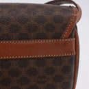 CELINE Macadam Canvas Shoulder Bag PVC Leather Brown Gold Auth 204266-3