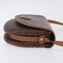 CELINE Macadam Canvas Shoulder Bag PVC Leather Brown Gold Auth 204266-4