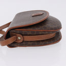 CELINE Macadam Canvas Shoulder Bag PVC Leather Brown Gold Auth 204266-6